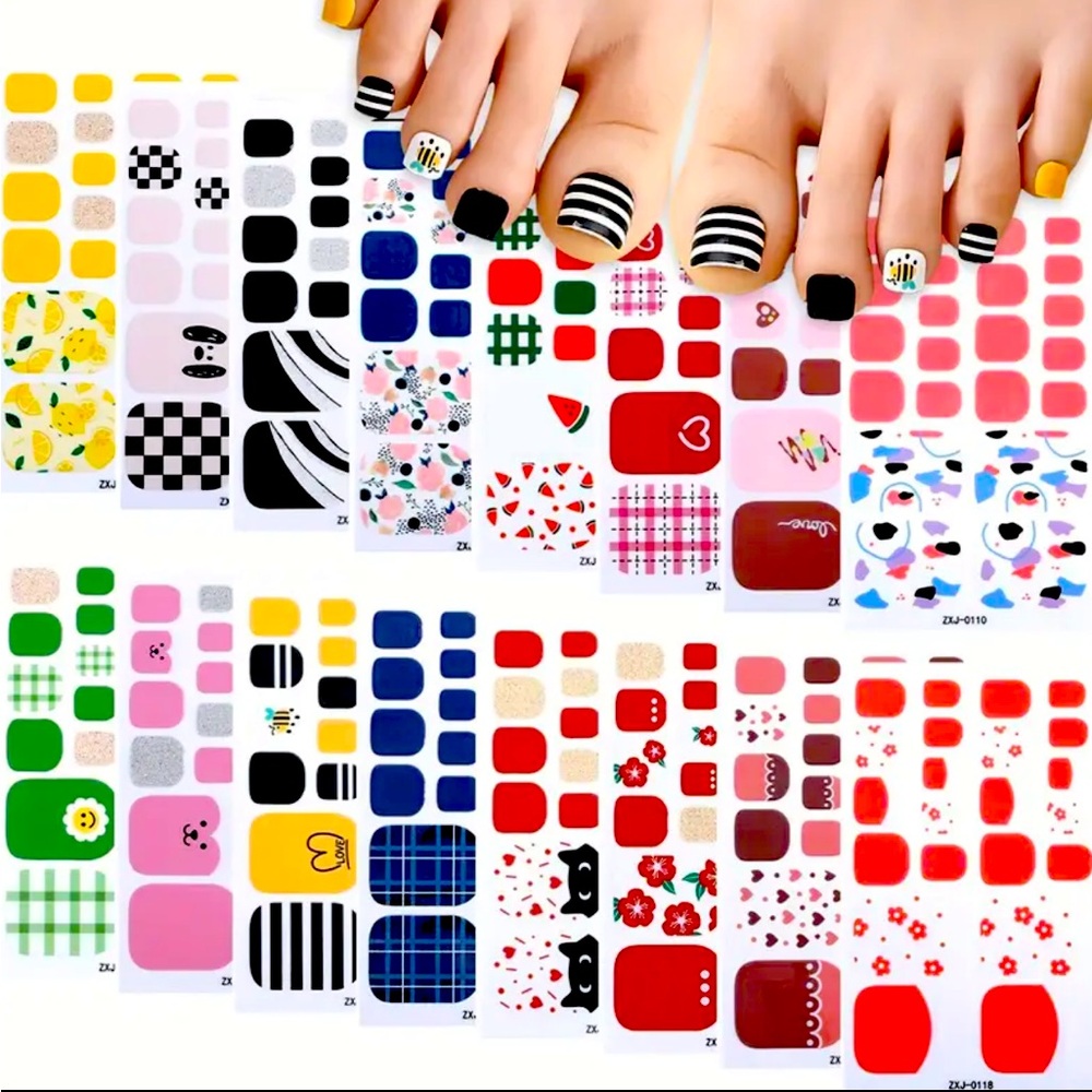 🦶🏽2/$8 Adorable “love” multi-color toe nail wraps